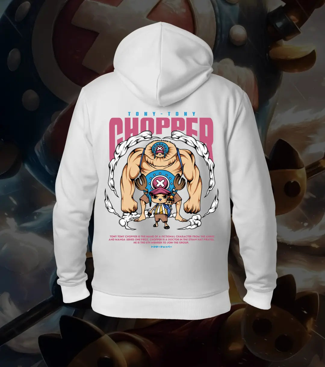 Tony Tony Chopper One Piece Hoodie – Monster Transform Design - White / XS - One Piece