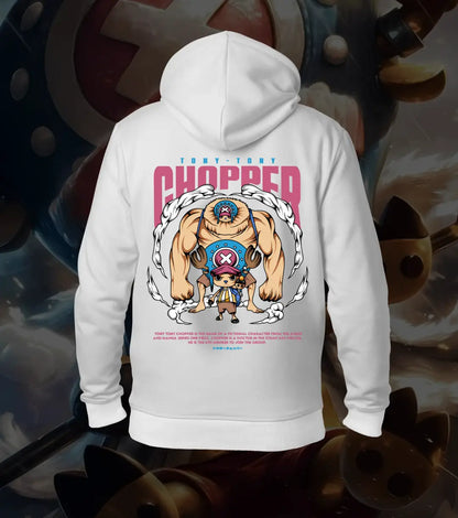 Tony Tony Chopper One Piece Hoodie – Monster Transform Design - White / XS - One Piece