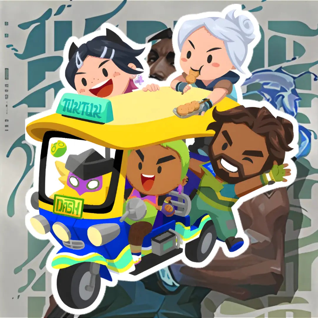 Valorant Auto Ride Chibi Acrylic Fridge Magnet 4x4 Inch | Funny Gaming Anime Magnet | Premium HD Glossy Print for Gamers