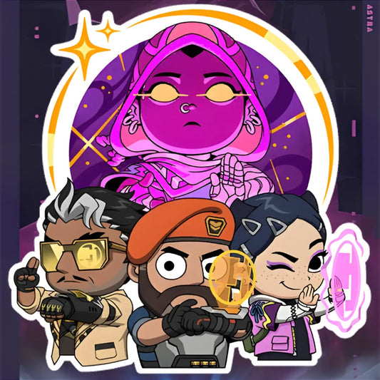 Valorant Chibi Squad Acrylic Fridge Magnet 4x4 Inch | Premium HD Anime Gaming Magnet | High Quality Glossy Print