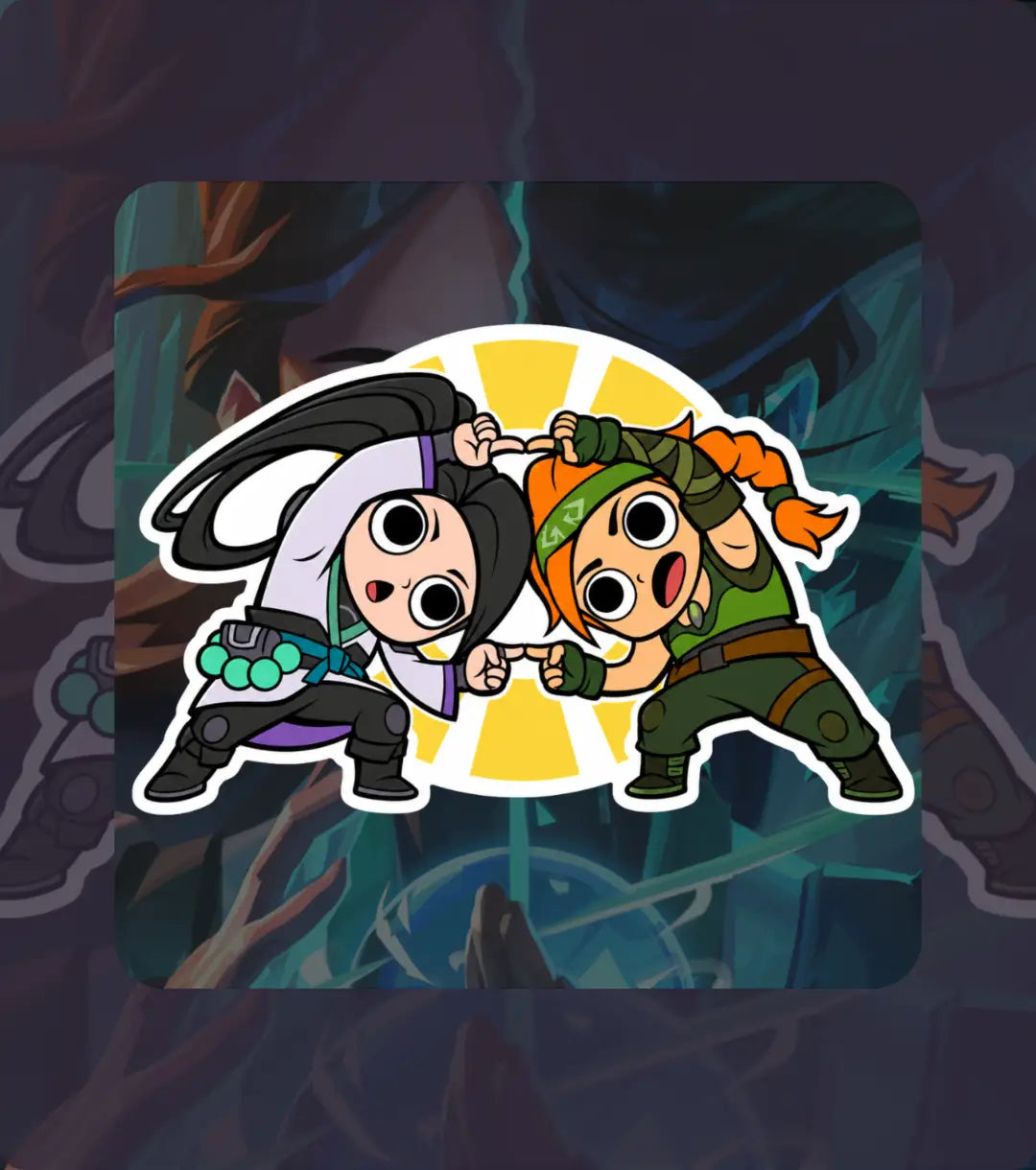 Valorant Sage & Skye Duo Acrylic Fridge Magnet 4x4 Inch | Cute Chibi Gaming Magnet | Premium HD Glossy Print for Gamers