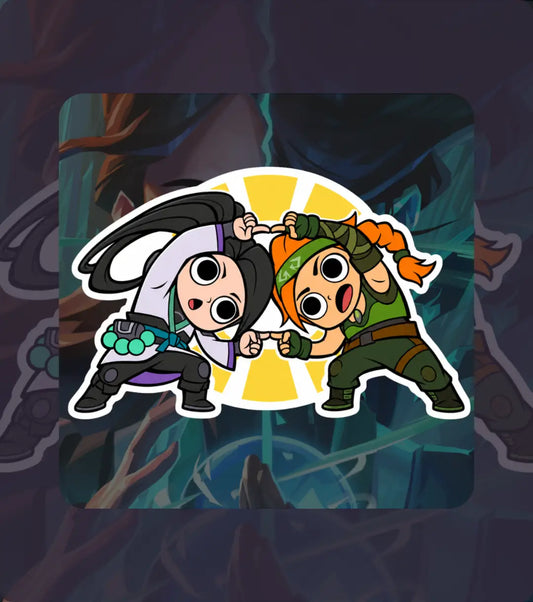 Valorant Sage & Skye Duo Acrylic Fridge Magnet 4x4 Inch | Cute Chibi Gaming Magnet | Premium HD Glossy Print for Gamers