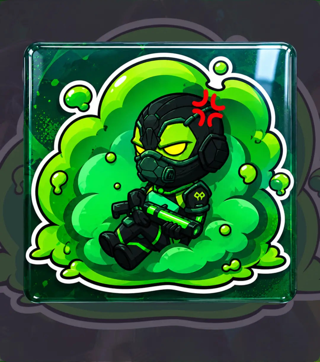 Valorant Viper Toxic Cloud Acrylic Fridge Magnet 4x4 Inch | Cute Chibi Gaming Magnet | Premium HD Glossy Print