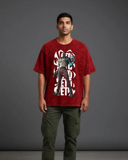 VETO – VETO Valorant Acid Wash Tee | Bold Gamer Streetwear - Maroon / XS - Valorant