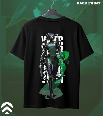 Viper - Toxic Crown Valorant T Shirt | Poison the Meta Tee - Back (Dual Print) / Black / S - Valorant