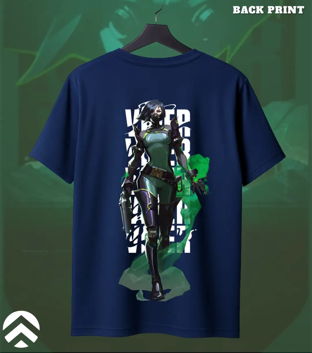 Viper - Toxic Crown Valorant T Shirt | Poison the Meta Tee - Back (Dual Print) / Navy / S - Valorant