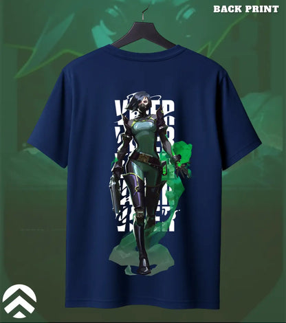 Viper - Toxic Crown Valorant T Shirt | Poison the Meta Tee - Back (Dual Print) / Navy / S - Valorant