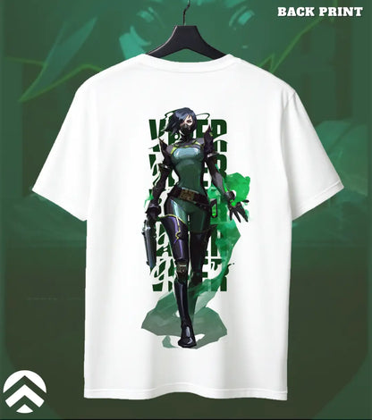 Viper - Toxic Crown Valorant T Shirt | Poison the Meta Tee - Back (Dual Print) / White / S - Valorant