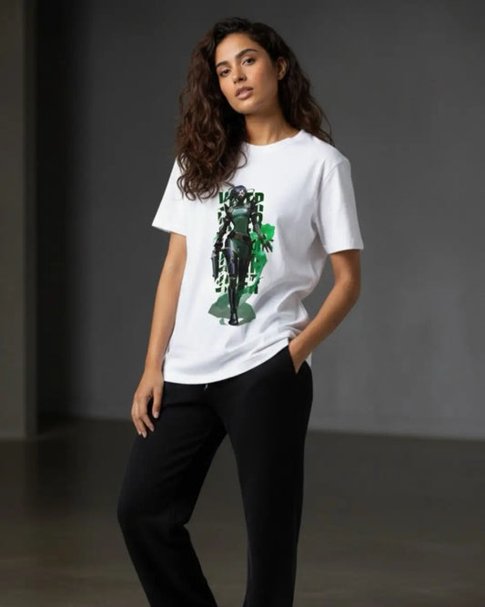 Viper - Toxic Crown Valorant T Shirt | Poison the Meta Tee - Front Only / White / S - Valorant