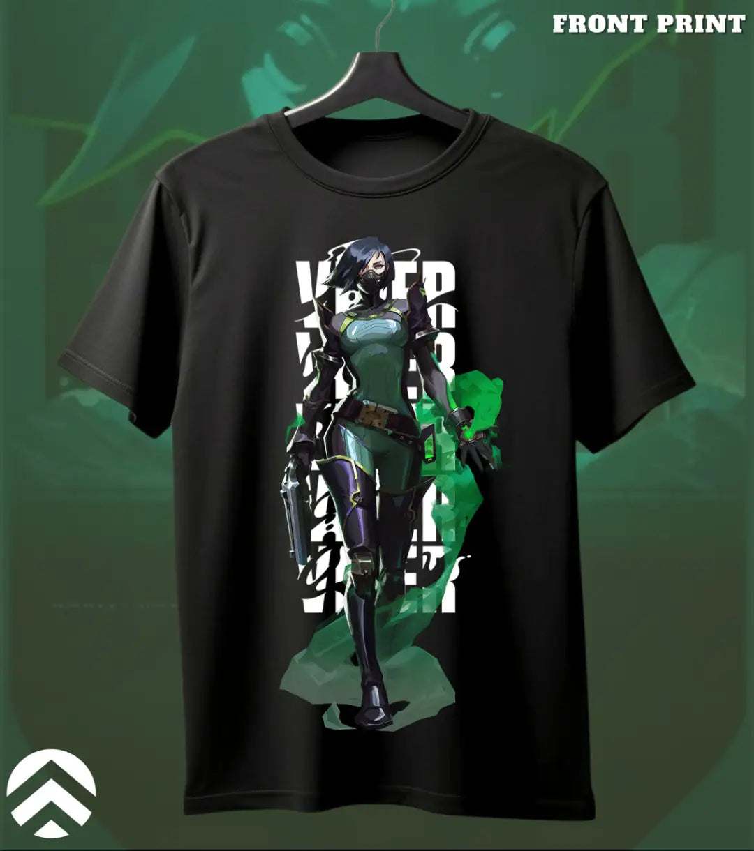 Viper - Toxic Crown Valorant T Shirt | Poison the Meta Tee - Front Only / Black / S - Valorant