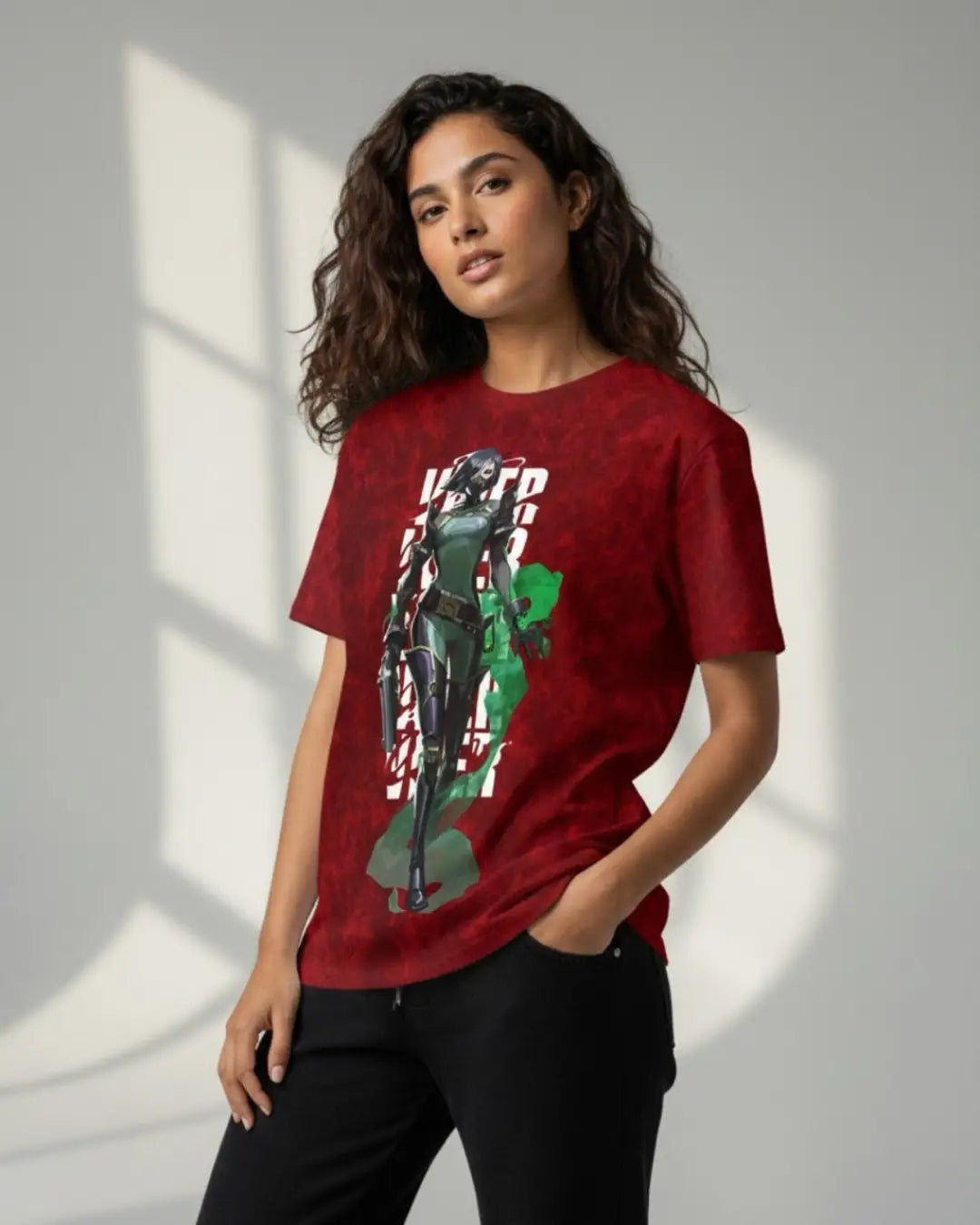 Viper – Toxic Precision Valorant Acid Wash Tee | Bold Gamer Streetwear - Maroon / XS - Valorant