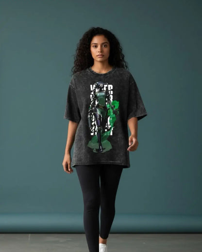 Viper – Toxic Precision Valorant Acid Wash Tee | Bold Gamer Streetwear - Black / XS - Valorant
