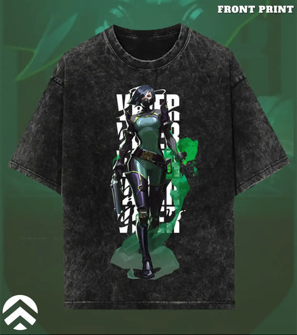 Viper – Toxic Precision Valorant Acid Wash Tee | Bold Gamer Streetwear - Valorant