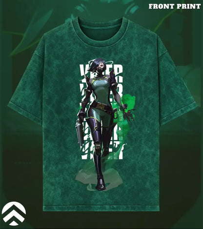Viper – Toxic Precision Valorant Acid Wash Tee | Bold Gamer Streetwear - Valorant