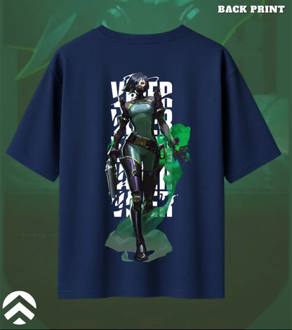 Viper – Toxic Precision Valorant Oversized T Shirt | Built for Big Plays - Navy / XS / 180GSM - Valorant