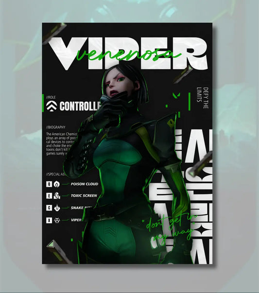 Viper Valorant Poster – Venomous Focus Wall Art | Deadly Style Sharp Impact - Valorant