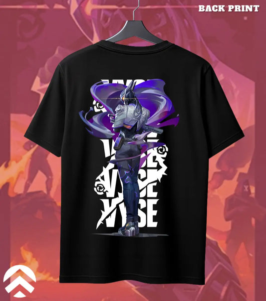 Vyse - Phantom Vortex Valorant T Shirt | Silent Deadly Tee - Back (Dual Print) / Black / S - Valorant