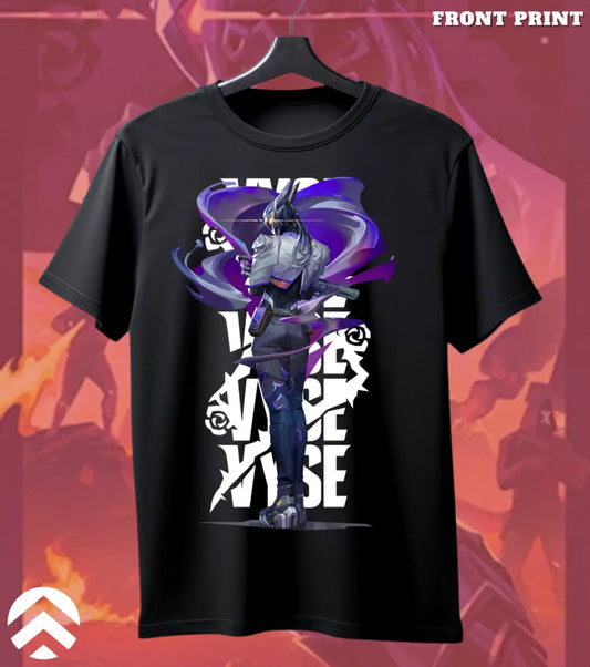 Vyse - Phantom Vortex Valorant T Shirt | Silent Deadly Tee - Front Only / Black / S - Valorant
