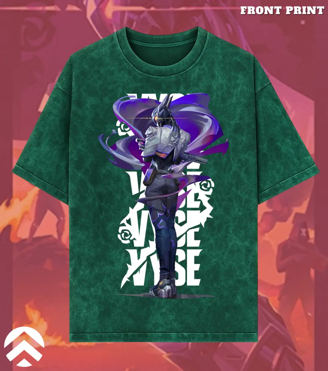 Vyse – Shadow Serpent Valorant Acid Wash Tee | Bold Gamer Streetwear - Valorant