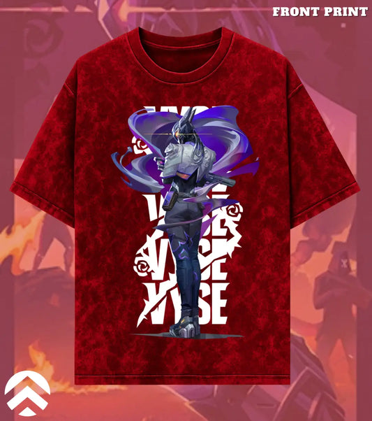Vyse – Shadow Serpent Valorant Acid Wash Tee | Bold Gamer Streetwear - Valorant
