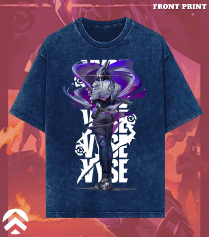 Vyse – Shadow Serpent Valorant Acid Wash Tee | Bold Gamer Streetwear - Valorant
