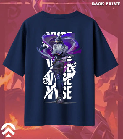 Vyse – Shadow Serpent Valorant Oversized T Shirt | Heavyweight Streetwear - Navy / XS / 180GSM - Valorant