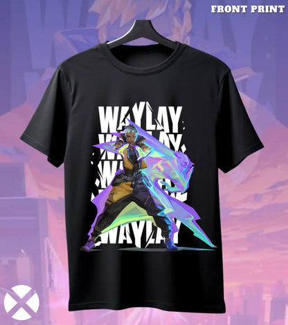Waylay - Mirage Shift Valorant T Shirt | Blink Into Advantage Tee - Front Only / Black / S - Valorant