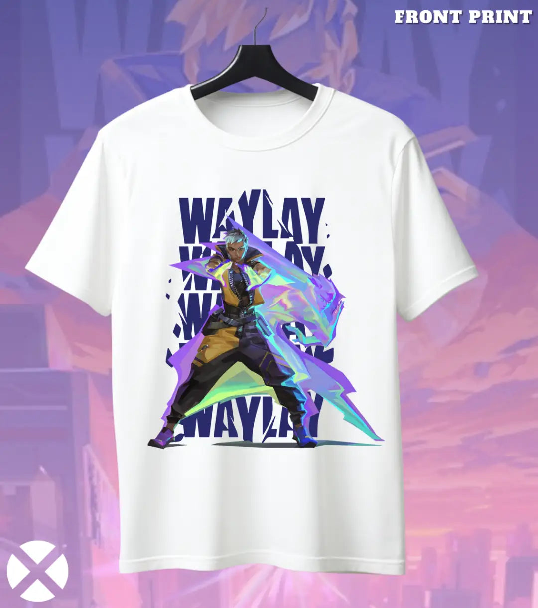 Waylay - Mirage Shift Valorant T Shirt | Blink Into Advantage Tee - Front Only / White / S - Valorant