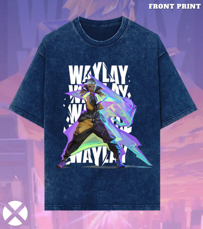 Waylay – Phantom Mirage Valorant Acid Wash Tee | Bold Gamer Streetwear - Valorant