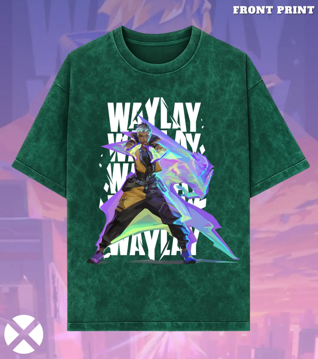 Waylay – Phantom Mirage Valorant Acid Wash Tee | Bold Gamer Streetwear - Valorant