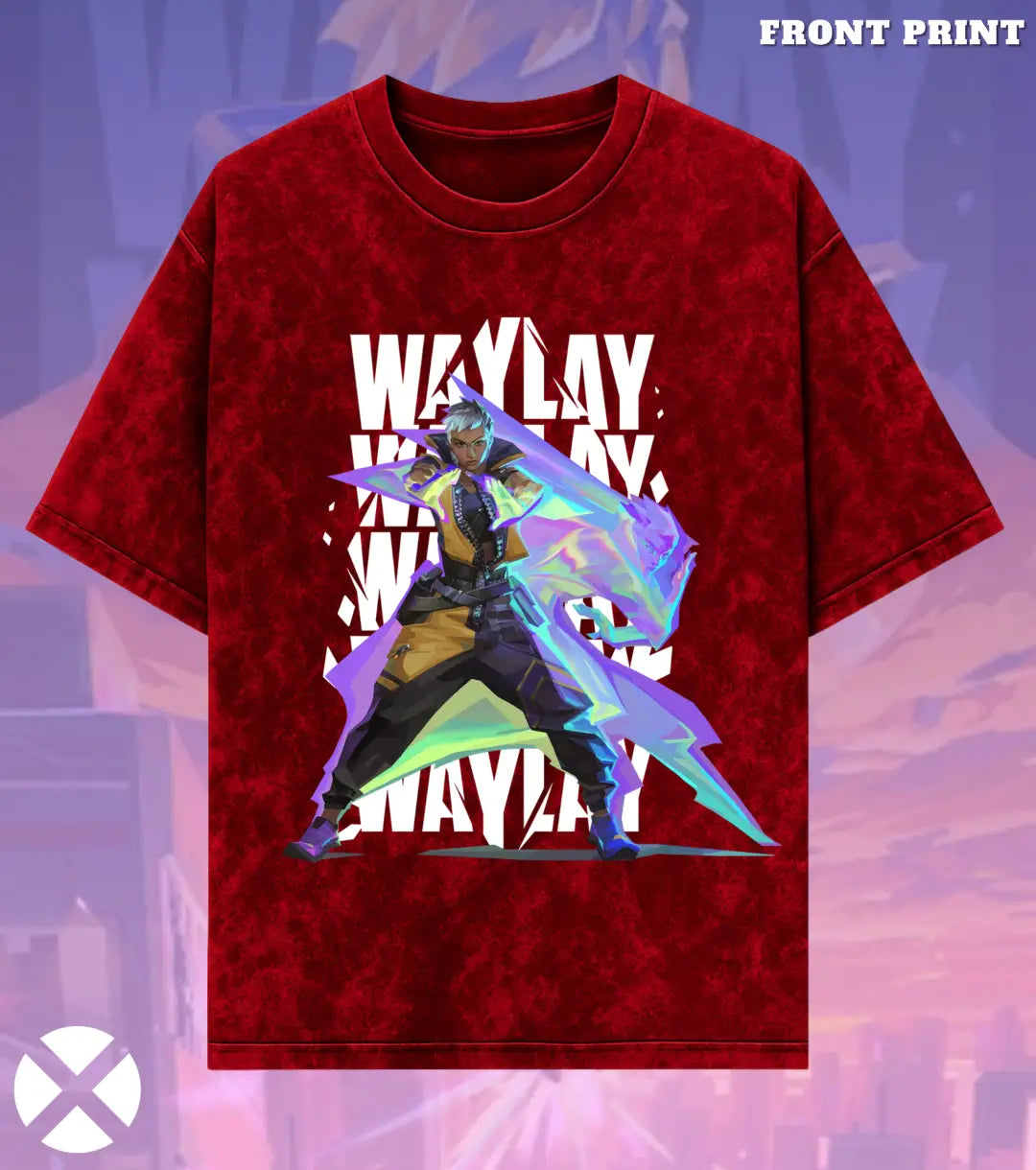 Waylay – Phantom Mirage Valorant Acid Wash Tee | Bold Gamer Streetwear - Valorant