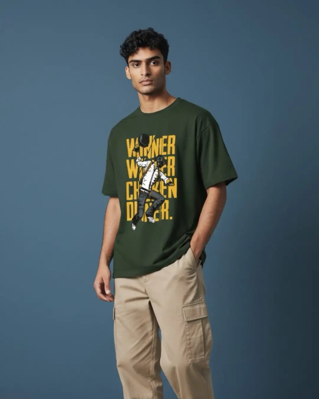 Winner Winner Chicken Dinner BGMI T-Shirt | PUBG Victory Tee - Bottle Green / S - BGMI/PUBG