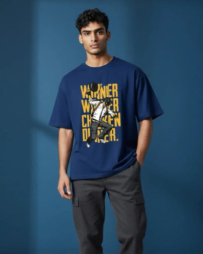Winner Winner Chicken Dinner BGMI T-Shirt | PUBG Victory Tee - Navy / S - BGMI/PUBG