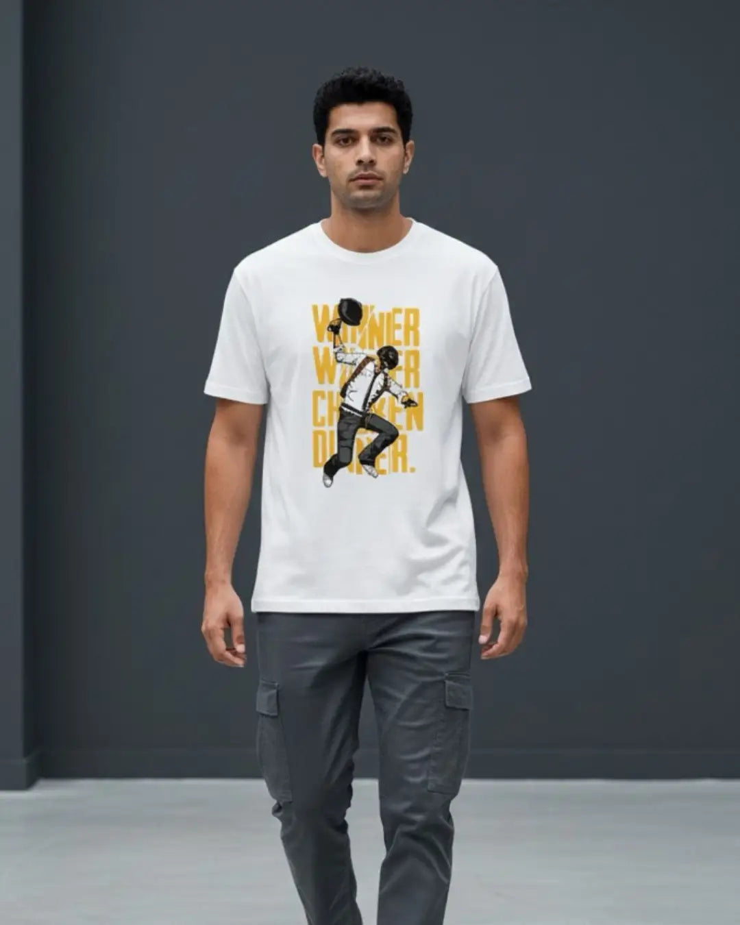 Winner Winner Chicken Dinner BGMI T-Shirt | PUBG Victory Tee - White / S - BGMI/PUBG