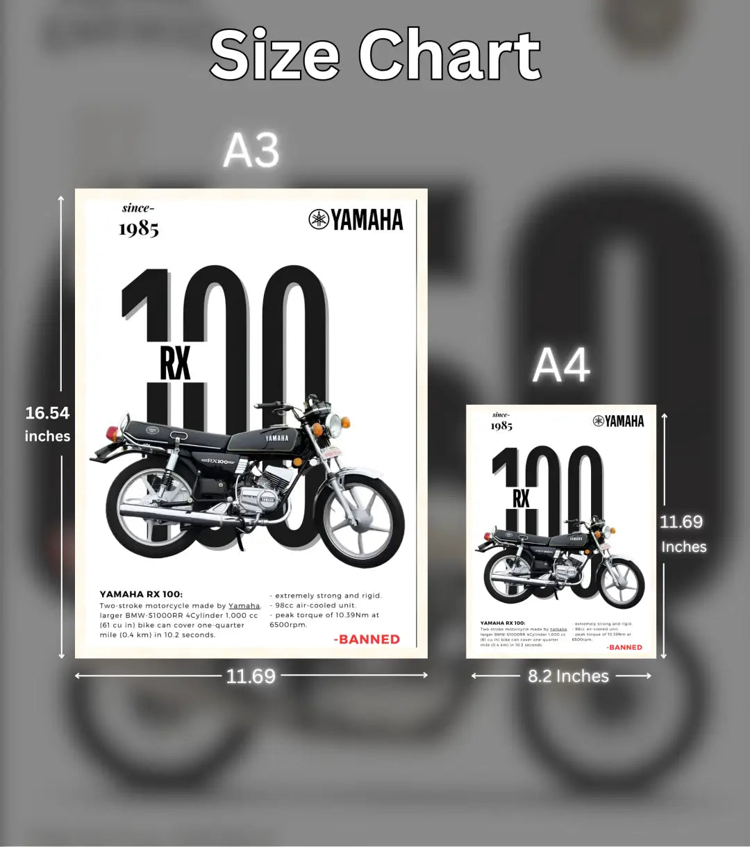 Yamaha RX 100 Poster - Automotive