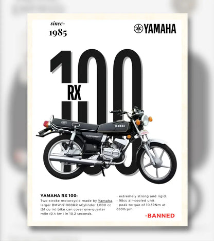 Yamaha RX 100 Poster - A4 / Unframed - Automotive