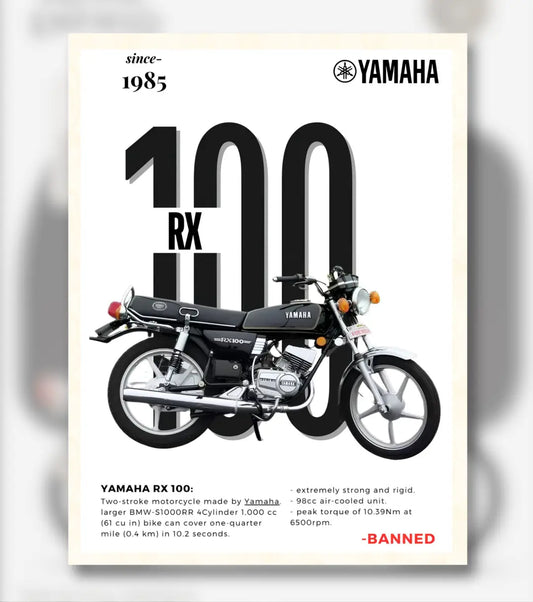 Yamaha RX 100 Poster - A4 / Unframed - Automotive