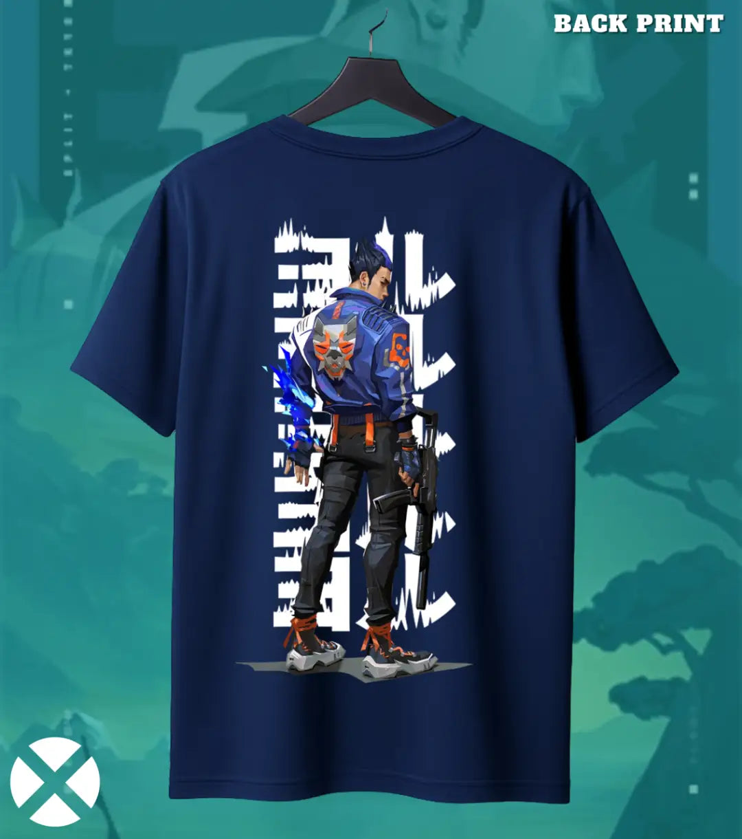 Yoru - Rift Breaker Valorant T Shirt | Vanish Strike Tee - Back (Dual Print) / Navy / S - Valorant