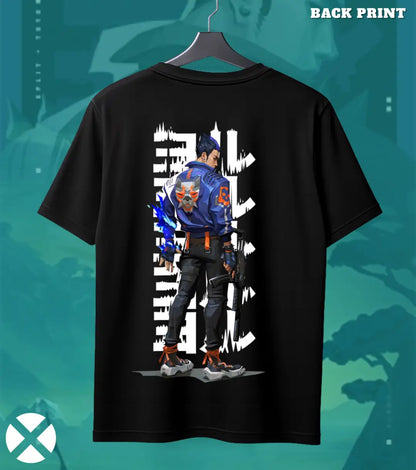 Yoru - Rift Breaker Valorant T Shirt | Vanish Strike Tee - Back (Dual Print) / Black / S - Valorant