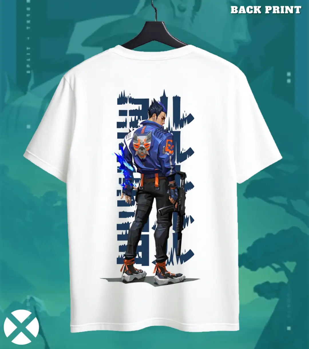 Yoru - Rift Breaker Valorant T Shirt | Vanish Strike Tee - Back (Dual Print) / White / S - Valorant