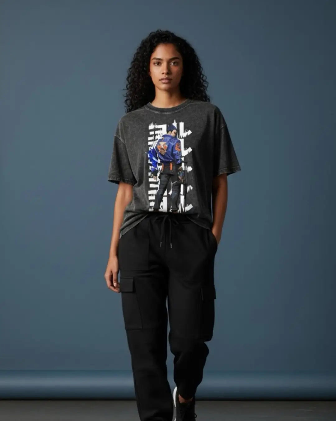 Yoru – Riftwalker Valorant Acid Wash Tee | Bold Gamer Streetwear - Black / XS - Valorant